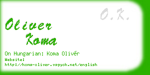 oliver koma business card